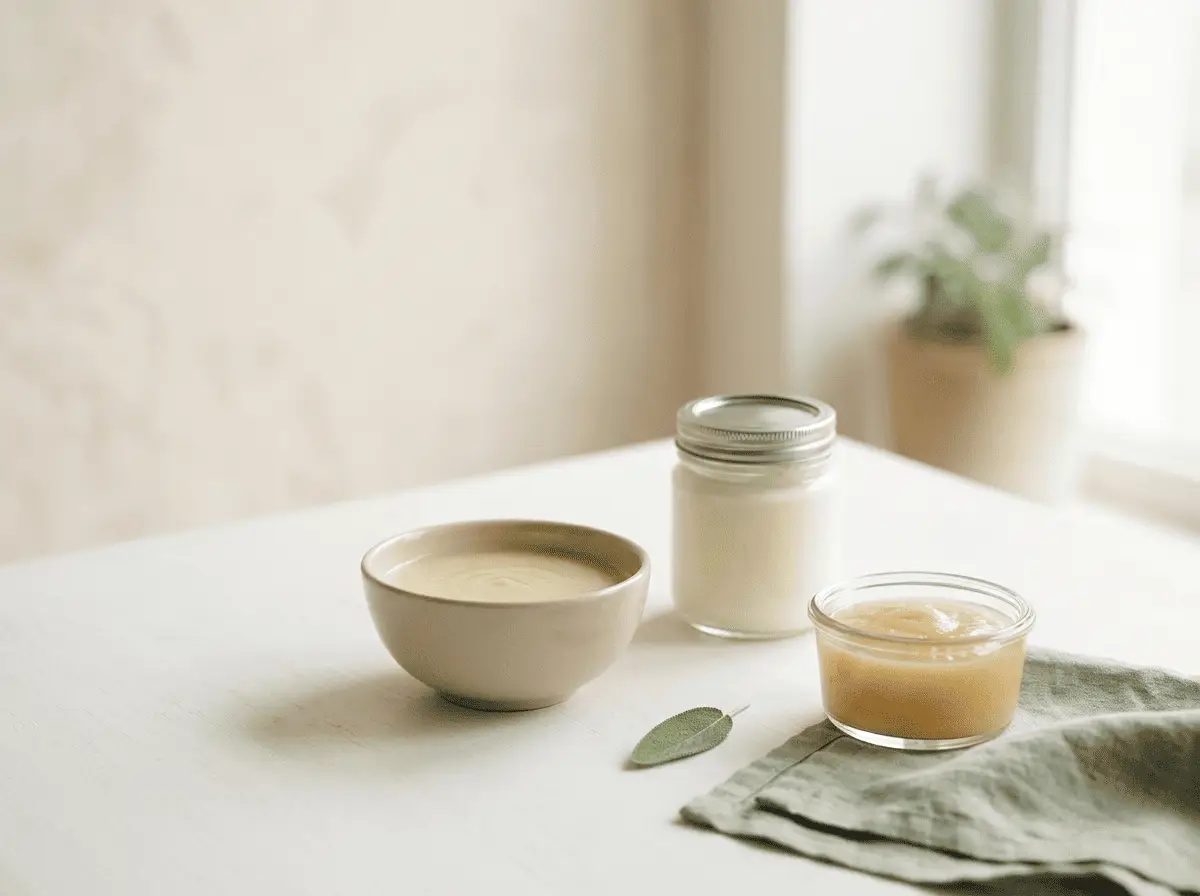 Bol de soupe lisse, yaourt et compote — alimentation molle et tiède recommandée après une extraction dentaire au cabinet à Lyon