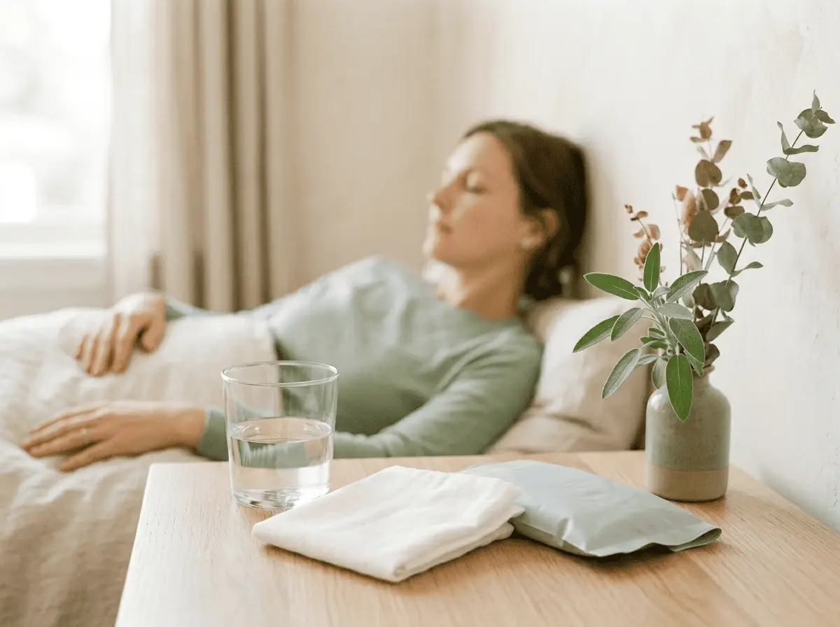 Mains détendues d'une personne au repos sous un plaid — conseils de suites opératoires après une chirurgie dentaire au cabinet à Lyon